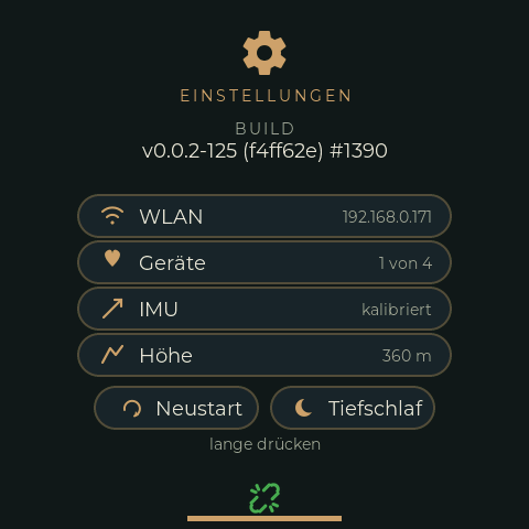 Settings screen