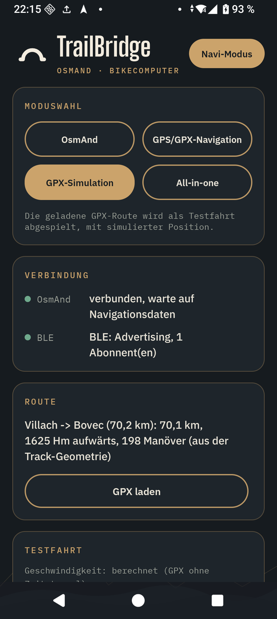 TrailBridge main page